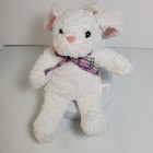 Vintage Hallmark White Easter Bunny Rabbit Plush Plaid Bow Stuffed With Tags 10 