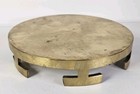 Vintage Solid Brass Plant Stand Trivet Display Stand Round 6  Made In Hong Kong