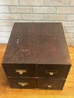 Vintage Oak Index Library Card File Stackable Cabinets  2  Double Drawer Antique