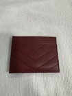 Ysl Card Holder Burgundy