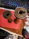Pair Of 5  6  Antique Wood Textile Spools