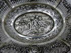 Oval Antique German Heavily Detailed 800 Fine Silver Bowl With Cherubs  