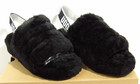 Ugg Fluff Yeah Slide Slipper Sandal Black Women   s Size 8 Fuzzy Open Toe