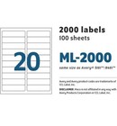 White Address Labels 1    X 4    Inches Laser ink Jet 2000 Labels Maco Brand New