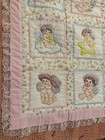 Quilt Blanket Baby Toddler Cupid Angels Stars Clouds Babies 43x41 Lace Crib