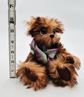 Artisan Mohair Teddy Bear 9    Big Eyes With Bow No Tag Rare