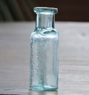 Otto s Cure For The Throat   Lungs  Aqua Mold Blown Paneled Medicine Bottle