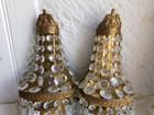 French 2 Of Charming Wall Light Bronze Brass Crystals Pretty Decoration Vintage