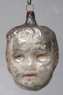 Antique Vintage Glass Girl Child Head W Ribbon Christmas Ornament Germany