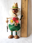 Hans Bolling Incense Smoker 7  Teak Wood Gardener Figure
