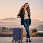 Eeeza Carry On Luggage Set 22x14x9 Airline 3 Piece Sets  20 db tb   Navy