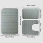 3pcs Solid Memory Foam Bathroom Bath Mat Contour Rug Set With Toilet Lid Cover