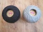 Vintage Set J   P Coats Darning Thread Chain Art A  16 Black Gray 75 Yards Each