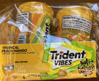 4 Bottles Trident Vibes Sour Patch Tropical Peach Mango Or Blue Raspberry Gum