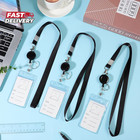 3 Pack Retractable Lanyards With Id Badge Holders  Waterproof Black