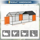 Metal Chicken Coop Walk In Chicken Run Outdoor Hen House Habitat Cage W  Cover