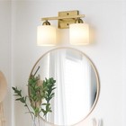 Bathroom Lighting Fixtures Over Mirror Brushed Nickel  Modern 2-light Vanity    