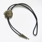 Vintage Bronze Plated Indian Chief Western Cowboy Rodeo Bolo Tie
