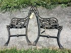 Heavy Antique French Cast Iron Garden Bench Ends