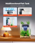Small Fish Tank 2 Gallon Plastic Aquarium Starter Kits Self Cleaning Led Light