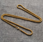 Women Men Black Gold Silver Stainless Steel 2mm Round Box Chain Necklace 12-40 