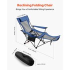 Uimoso Portable Folding Reclining Camping Chair For Adults  Heavy-duty  Blue