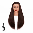 26 -28  Cosmetology Mannequin Head Human Hair Hairdressing Training Model Doll