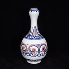 Collectable Art Chinese Hand Painting Underglaze Red Porcelain Flowers Vase