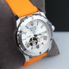 Bulova 98a226 Marine Star Orange Silicone Strap Men s Automatic Watch 44 Mm