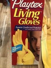 Vintage Playtex Living Gloves Yellow Size Large Long Cuff Cotton Lined Usa New