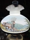 Beautiful 1979 Fenton Custard Glass Train Scene    michael Dickenson 83 1000    rare