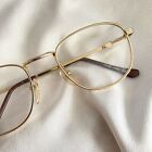 Vintage Gold Eyeglasses Hong Kong Frames Unisex Mens Style Lg49 Glasses