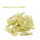 100pcs 12-10 Gauge Awg Heat Shrink Butt Wire Crimp Connectors Terminals
