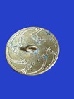 Victorian  Champleve  Enamel W Emaux Peints Flowers  Button    Paris  1   1 16 
