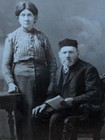 Antique  Early 1900s Framed Photo Of Eastern European Older Jewish Couple