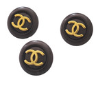 Authentic Vintage Chanel Round Brown gold Cc Buttons 3pc 7mm