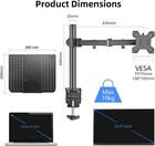 Suptek Single Laptop Notebook Desk Mount With Tray For 13-27inch Computer Screen