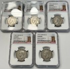 Lot Of  5  1948 1947 Great Britain 2 Shillings Ngc Genuine King George Vi Label