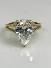 Near White Pear 3 05 Ct Lab-created Diamond Wedding 14k Yellow Gold Over Ring