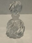 Clear Swirl Glass Perfume Bottle Unmarked 