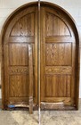Rustic Oak Lumber Arch Top Door Solid Wood Storybook  Double Doors Pre Hung