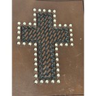 Vintage Tooled Leather Bible Cover Case Cross Studded Western Zipper Organizer