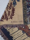 Vintage Birdhouse Tapestry Throw Blanket Afghan 51x70  100  Cotton Euc