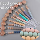 Baby Dummy Clips Wooden Silicone Beads Pacifier Chain Strap Holder Shower Gifts   