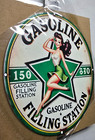 Vintage Gasoline Filling Station Sign Pump Plate Gas Station Oil 7 3 4  X 7 3 4 