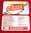 In N Out Burger Not So  secret Menu  Metal Card 3 1 2  X 2  Promo Item 