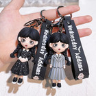 Horror Wednesday Addams Silicone Keychain Toy Thing Hand Home Decor Keychain Dol