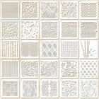 25 Pcs Stencils Stencils For Painting 5 Inches Shape Stencil Mix Texture
