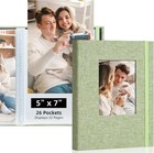 5x7 Photo Album Holds 52 Photos With Front Window Grass Green