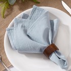 8 Pcs 16x16 Inch Blue Linen Cotton Dinner Napkins Bulk Washable Table Cloth
